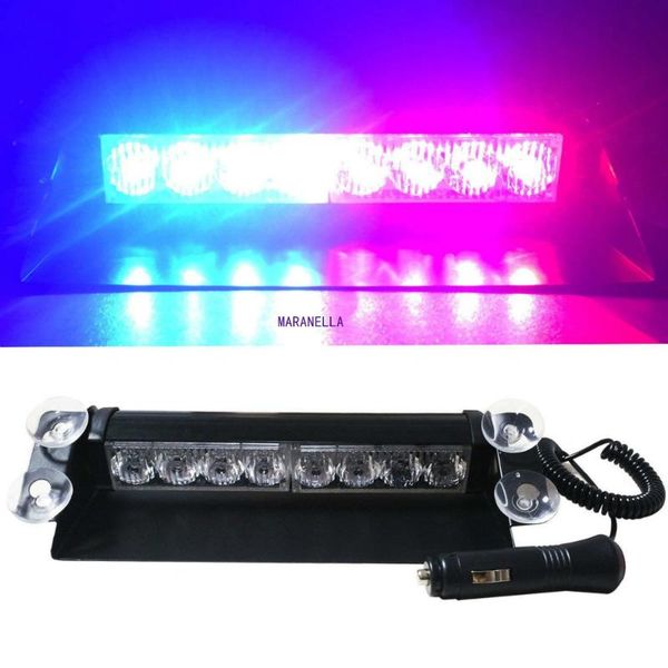 

working light car truck emergency flasher dash strobe 8 leds 3 flashing modes warning day running flash led lights 12v