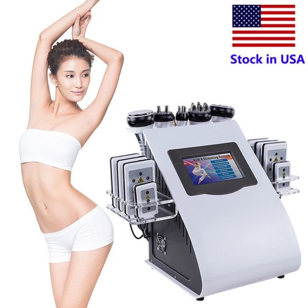

stock in usa 40k ultrasonic cavitation slimming machine 8 pads 6in1 liposuction lllt lipolaser rf vacuum salon spa equipment fedex
