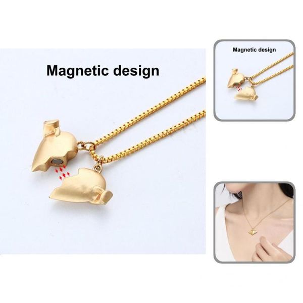 

chains 1 pair pendant necklaces bright appearance anti-breaking sturdy classical elegant matching necklace for party, Silver