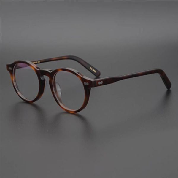 

hand-made vintage round acetate prescription glasses frame men women myopia optical eyeglasses fashion sunglasses frames, Black