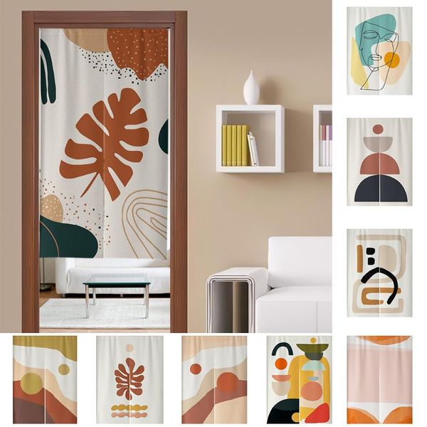 

curtain & drapes nordic abstract door fabric for kitchen bedroom cafe decorative hanging half colorful painting doorway