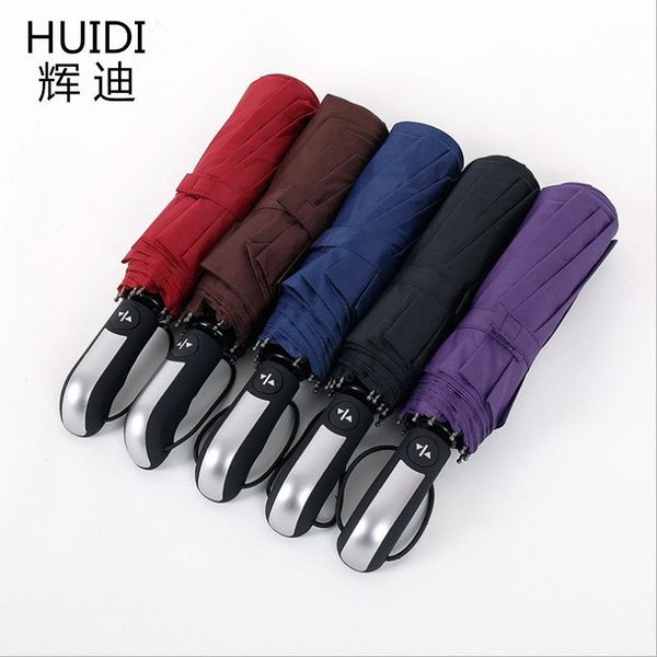 

umbrellas 10 bone fully three folding solid color business affairs men and women fold advertisement mini waterproof umbrella parasol