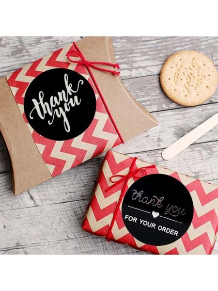

gift wrap 500pcs/roll black diy handmade thank you stickers wedding package sealing labels c63b