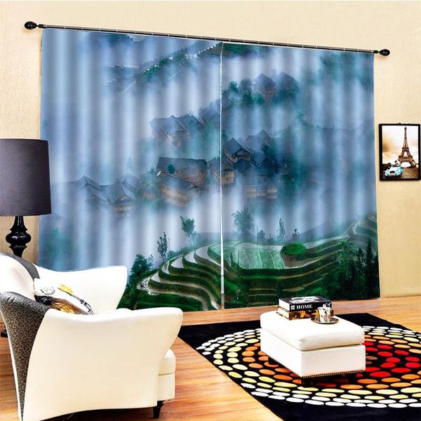 

curtain & drapes luxury blackout 3d window curtains for living room nature scenery