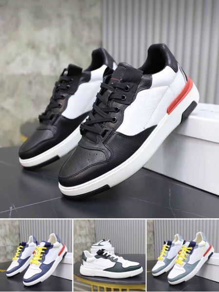 

wing low leather sneakers shoes for men perforations runner sports brands lightweight eva soles comfort casual walking eu35-46, Black