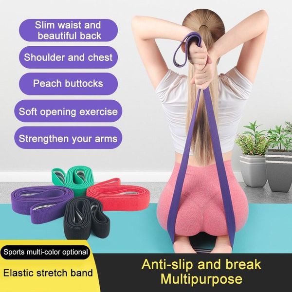 

resistance bands yoga workout fitness gym elastic strength pilates sport training