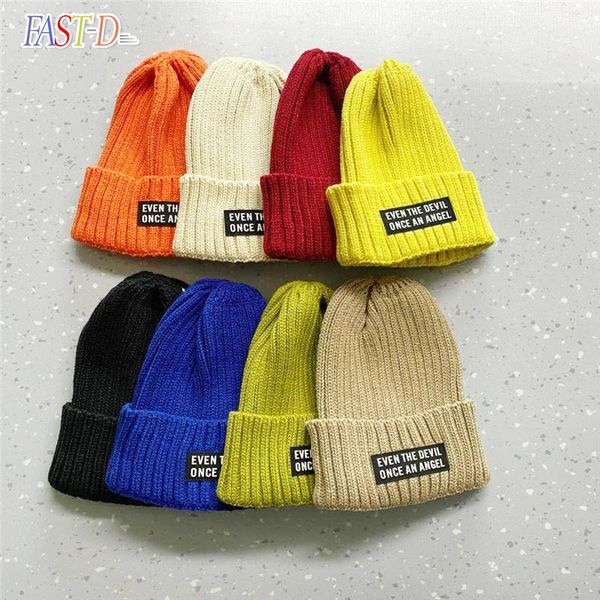 

beanies 2021 winter hats for woman knitted solid letter cute hat girls autumn female beanie caps warm bonnet girl casual cap