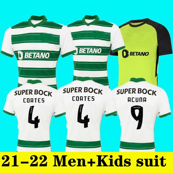 

scp lisbon 21 22 soccer jerseys sporting clube de 2021 2022 phellype b.fernandes s.coates retro jersey lisboa c.ronaldo men kids kits footba, Black;yellow