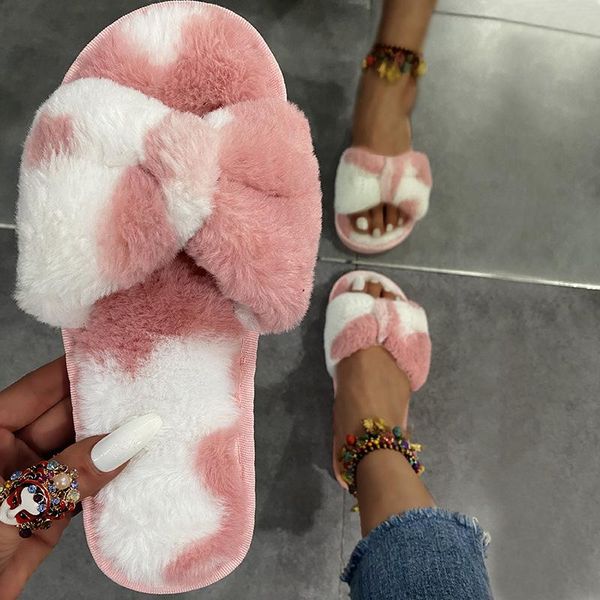 

slippers 2021 women short plush butterfly-knot summer female fashion slides ladies casual comfort outside flat plus size 41, Black