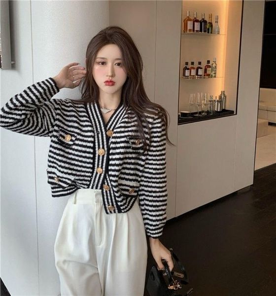 

women's knits & tees autumn striped sweater wool, White