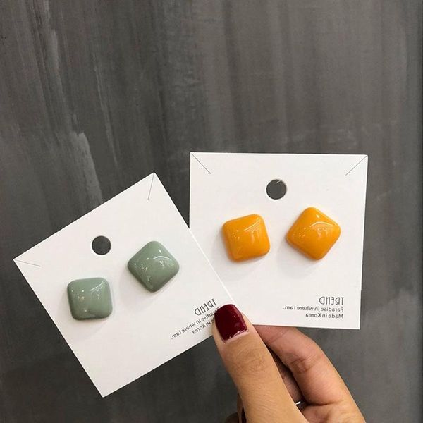 

dangle & chandelier 2021 fahion women's earrings simple sweet square for women bijoux korean party girl jewelry gifts wholesale, Silver