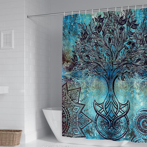 

personalized geometric pattern shower curtain waterproof fabric machine washable bathroom with hook accessories curtains