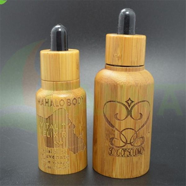 

storage bottles & jars 50pcs* 50ml essential oil bamboo dropper glass bottle 50g cream jar with