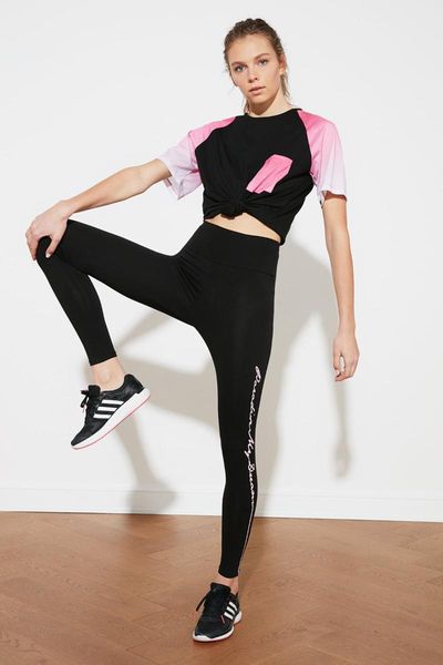 

women's leggings trendyol printed sports twoss21ty0048, Black