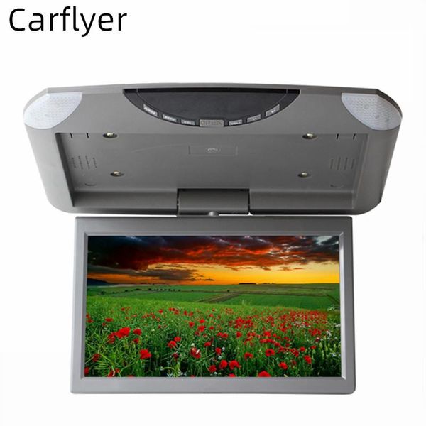 

car video ultra thin 10.1 inch monitor roof ceiling mount flip down tft lcd av reverse connect backup rearview camera