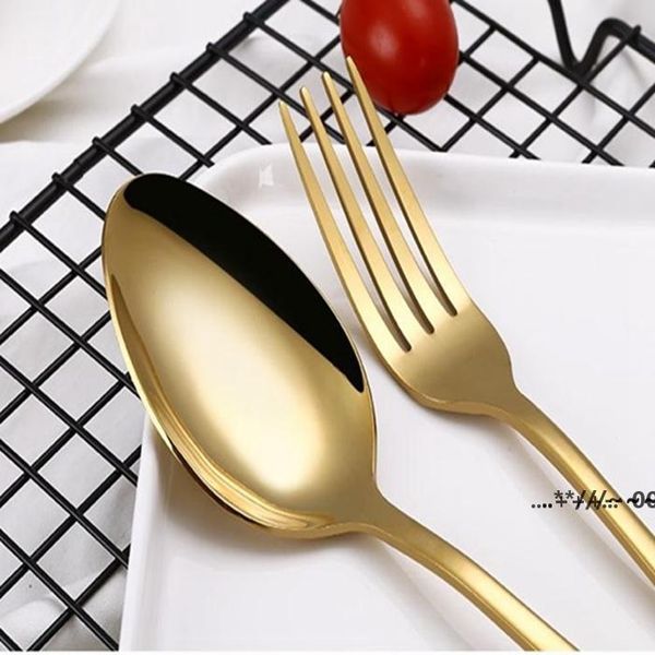 New4 conjunto de aço inoxidável cutelaria ouro preto mistura cores azuis prata banhado a louça de jantar faca garfo colher kit ewe5721