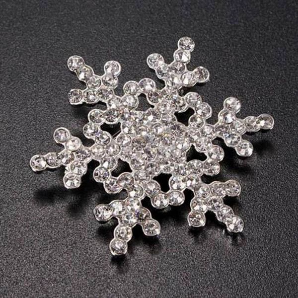 

pins, brooches women's luxury snowflake sparkling brooch pin elegant crystal and fahsion rhinestone wedding bridal jewelry for girls, Gray