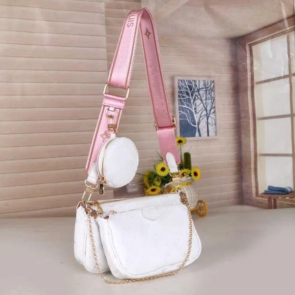 

women shoulder bags favorite 3pcs/set leather handbags multi pochette accessories purses white flower pochette cross body bag