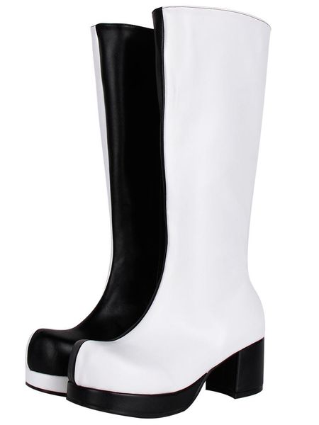 

angelic imprint women motorcycle cool punk boots lady lolita shoes girl high heels pumps zipper black and white 33-47 9651