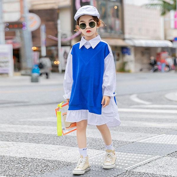 

spring autumn style girls' gorgeous stitching shirt college shirts, White;black