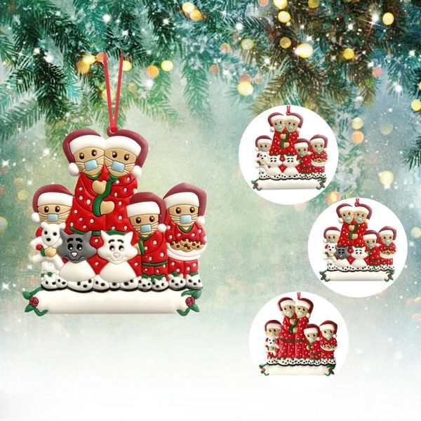 Decorazioni natalizie Famiglia sopravvissuta personalizzata dell'ornamento 2021 Vacanze Personalizza il nome e il testo