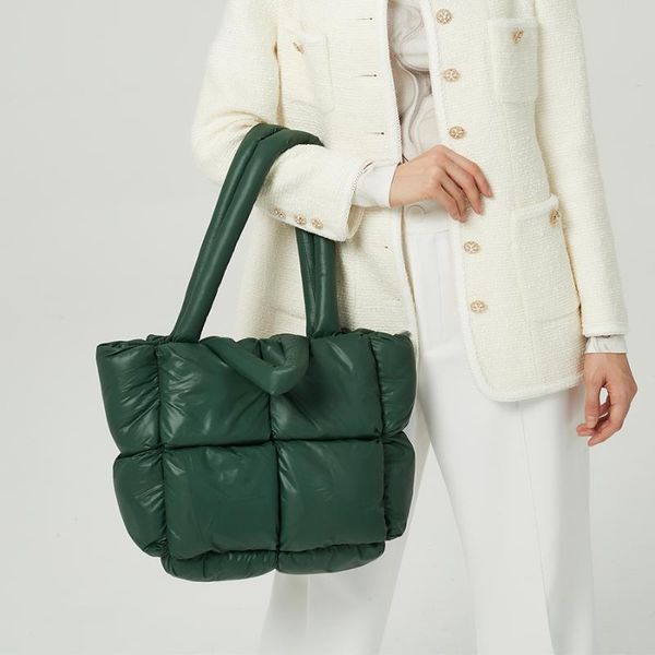 

duffel bags fashion down cotton ladies shoulder bag large capacity handbags 2021 winter and wallets female tote