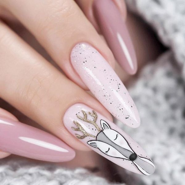 

false nails nail tips french style full cover manicure art patch diy decoration for women cin6 899, Red;gold