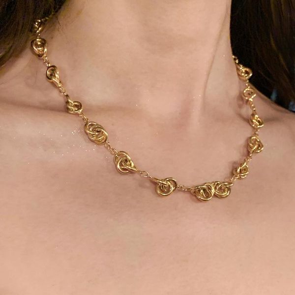 

chokers minority design sense woven rope personality choker clavicle necklace fashionable retro women, Golden;silver