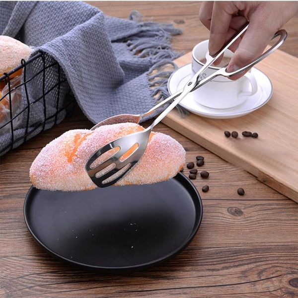 

dinnerware sets 2 pcs creative european style stainless steel bread clip salad scissors barbecue anti-scalding