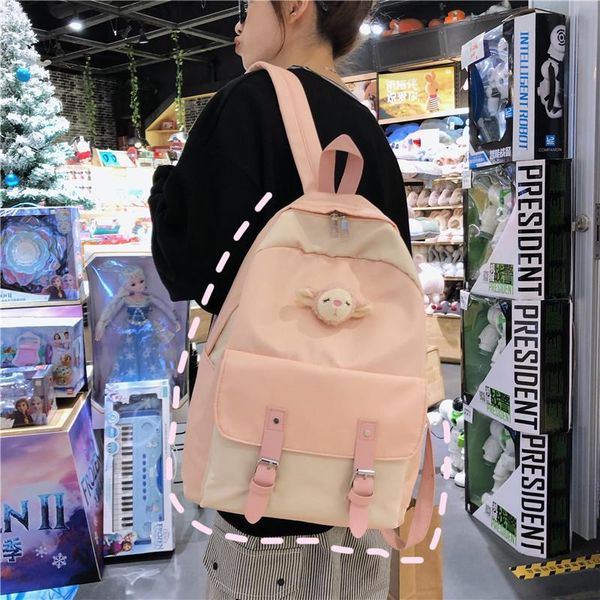 

backpack school bag college brand women's high student's canvas schoolbag computer