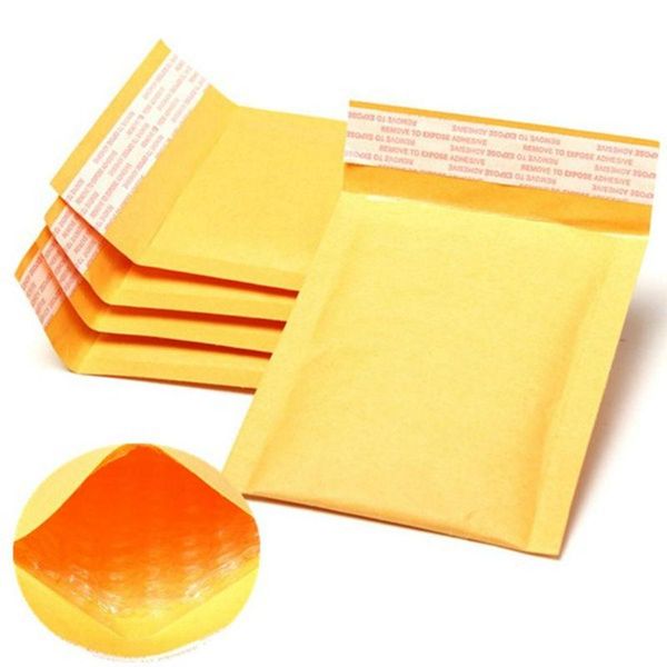 

business card files 11*13cm 100pcs/lot yellow kraft paper bag multiple foam bubble envelope filled poly mailer padded bulle gift