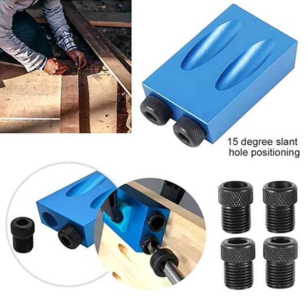 

professional drill bits inclined hole locator kit wood clamp fixture carpentry tool accessories durable for woodworking xjs789
