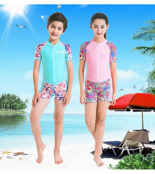 

children's swimsuit one-piece cute sunscreen quick-drying boys and girls swimwea swim wear