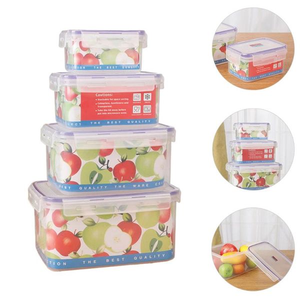 

4pcs/ set vegetable holder crisper case storage box fresh keeping dinnerware sets