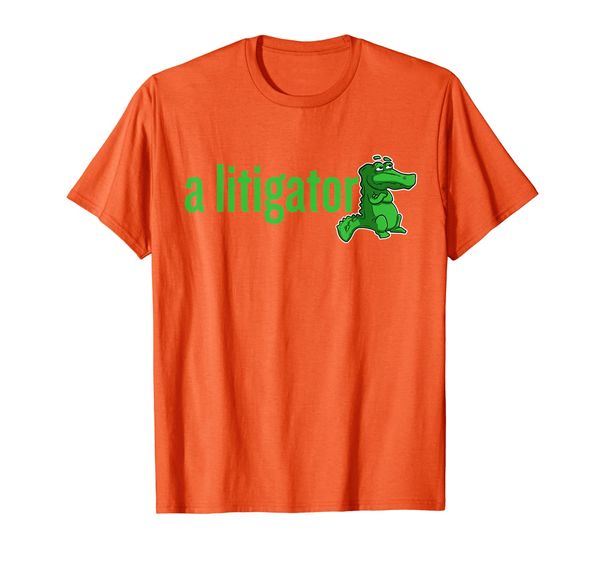 

a litigator with alligator graphic t-shirt, White;black