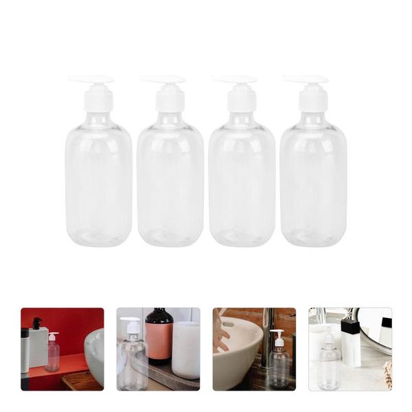 

liquid soap dispenser 4pcs pump bottle shower refillable lotion container