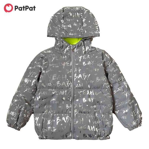 Giacca da cappotto con cappuccio con stampa all-over per bambini alla moda per bambini invernali per abbigliamento da ragazzo 210528