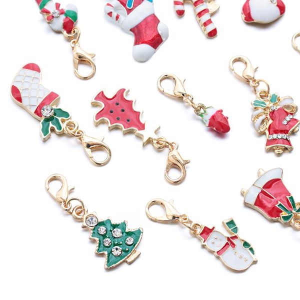 

charms 20pcs christmas pendants enamel bracelet party metal craft decor xmas tree hanging diy jewelry/hair accessories, Bronze;silver
