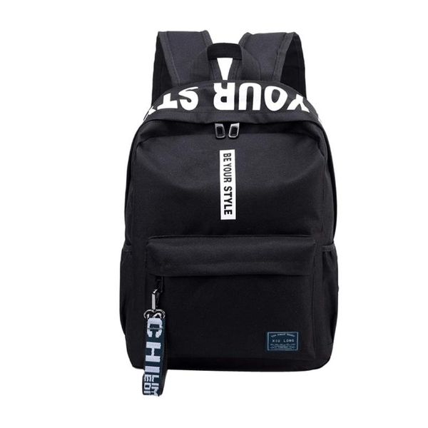 

backpack fashion men large capacity solid color waterproof nylon casual school bag travel backpacks