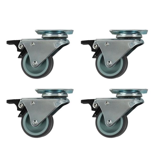 

bath accessory set 4 x heavy duty swivel castor wheels 50mm with brake for trolley furniture