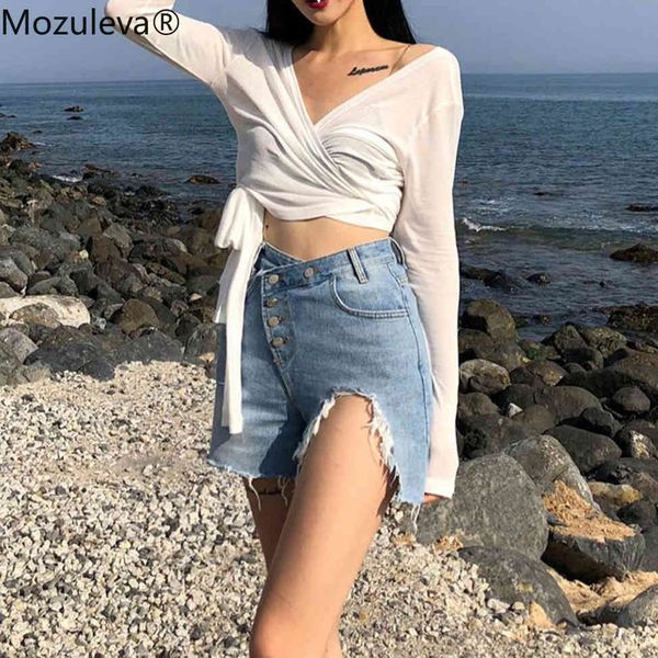 

jeans wet women will see short-waisted breeches high-waisted casual trousers... asymmetric jeans... wild streetwear torn down 's pants., Blue