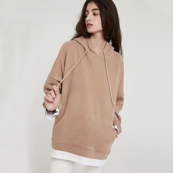 

women's hoodies & sweatshirts women casual warm velvet long sleeve oversize 2021 autumn winter pullover, Black