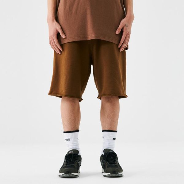 

solid color casual shorts men summer elastic waist pants street fashion loose sports mens short sweatpants men's, White;black