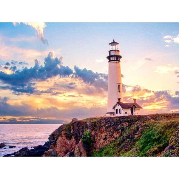 

paintings diy painting by numbers kit acrylic paint landscape wall art special gift canvas on seaside lighthous