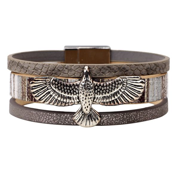 

strength female bracelet multi circle magnetic buckle fashion show bracelet eagle wings bracelet jewelry, Golden;silver