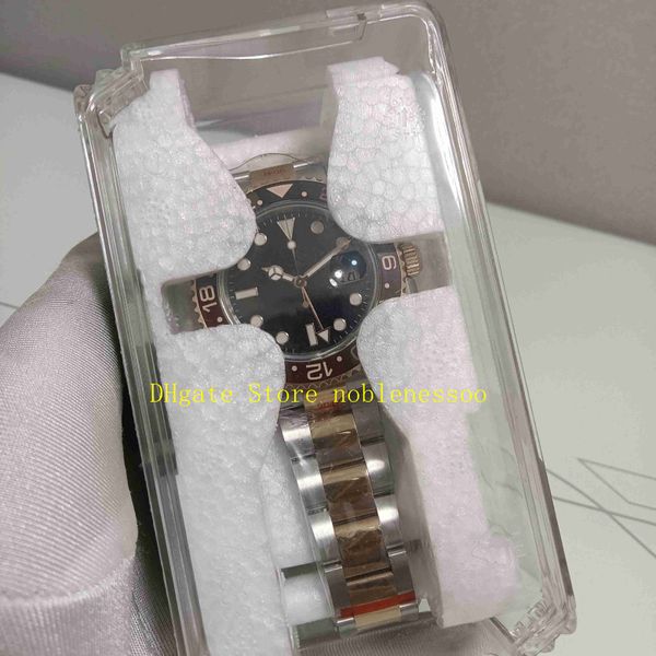 

real p gm factory cal.3285 movement automatic watch men's ii root beer two-tone rose gold 126711chnr sapphire glass 126711 gmf eta mens, Slivery;brown