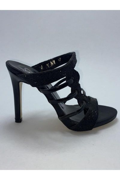 

slippers women's black fancy high-heeled