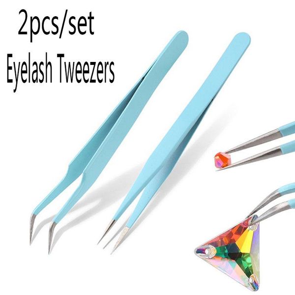 

eyebrow tools & stencils 3 colors makeup professional eyelash tweezers 3d volume extension tweezer fan lash set