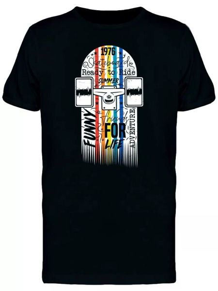 

skateboard funny for life tee men's -image by shutterstock, White;black