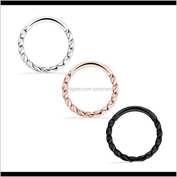 Studi Studi Fashion Simple Stainls Steel Twist Naso Round Anti Allergy Allergy Ring Punture Jewelry Bv3ro Syxqh